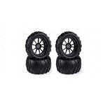 Hsp 08010 Wheels Complete Set 4 Pcs For 1/10 Rc Car Monster Truck Black