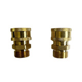 2 PCS Brass M22 to 3/8 inch Quick Release Connector For Surface Cleaner 14T 15T Thread