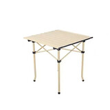 Camping Table Folding Camping Table Steel Aluminum Top Portable Picnic Beige