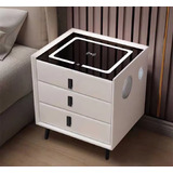 Smart Bedside Table 3 Drawers with Wireless Charging Ports LED Lights