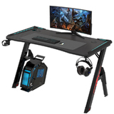 Gaming Desk Office Table Desktop PC Computer Racing Laptop RGB light Black